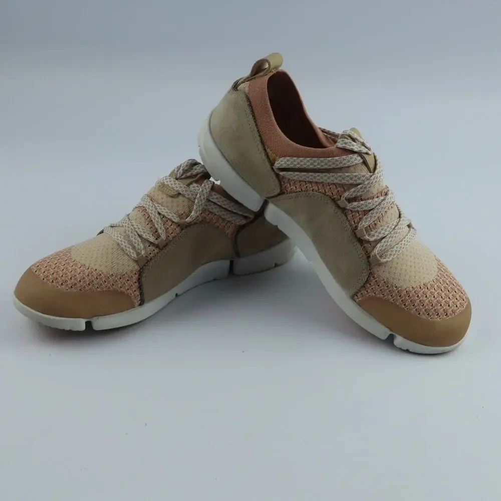 Clarks tri Amelia Women’s Sneakers Pin Combi Mess Suede Comfort Shoes Size 8M